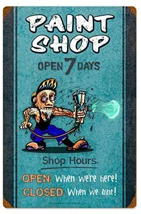 

Aluminum Sign Metal Pub Club Cafe bar Home Wall Art Decoration Poster 8x12 Inches Paint Shop Hours