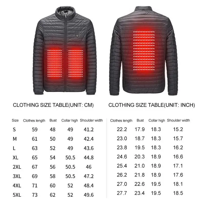 

Electric Heated Vest Man Woman USB Infrared Thermal Winter Jacket Waistcoat Warm Coat Feather Clothes Softshell Heating Clothes