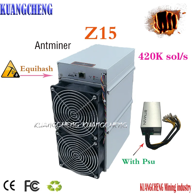 Высокопроизводительная машина для майнинга Zcash ZEC Antminer Z15 420k с BITMAIN PSU лучше чем Z9mini