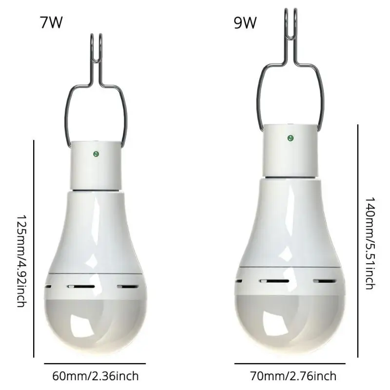 

7W 9W Household Remote Control Charging Lighting Bulb Outdoor Solar Emergency Light Camping Tent Hanging Lamp Portable Lamp