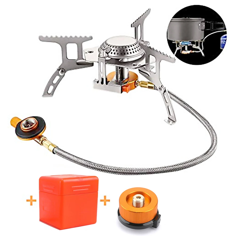 

Camping Gas Stove NONE Outdoor Gas Burner Folding Electronic Stove Hiking Portable Foldable Split Stoves 3500W For Picnic