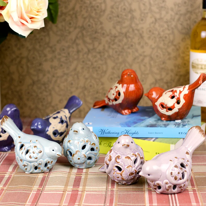 2 шт./лот креативные скандинавские керамические фигурки птиц модель с животными