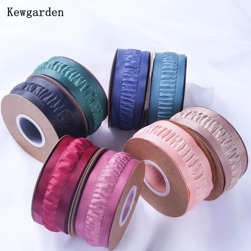 

Бант для волос Kewgarden, 40 дюймов, 20 мм, 1,5 дюйма, 3/4 дюйма, со средней морщиной, полиэфирная лента сделай сам, аксессуары для шитья, лента вручную изготовленная лента, 10 ярдов
