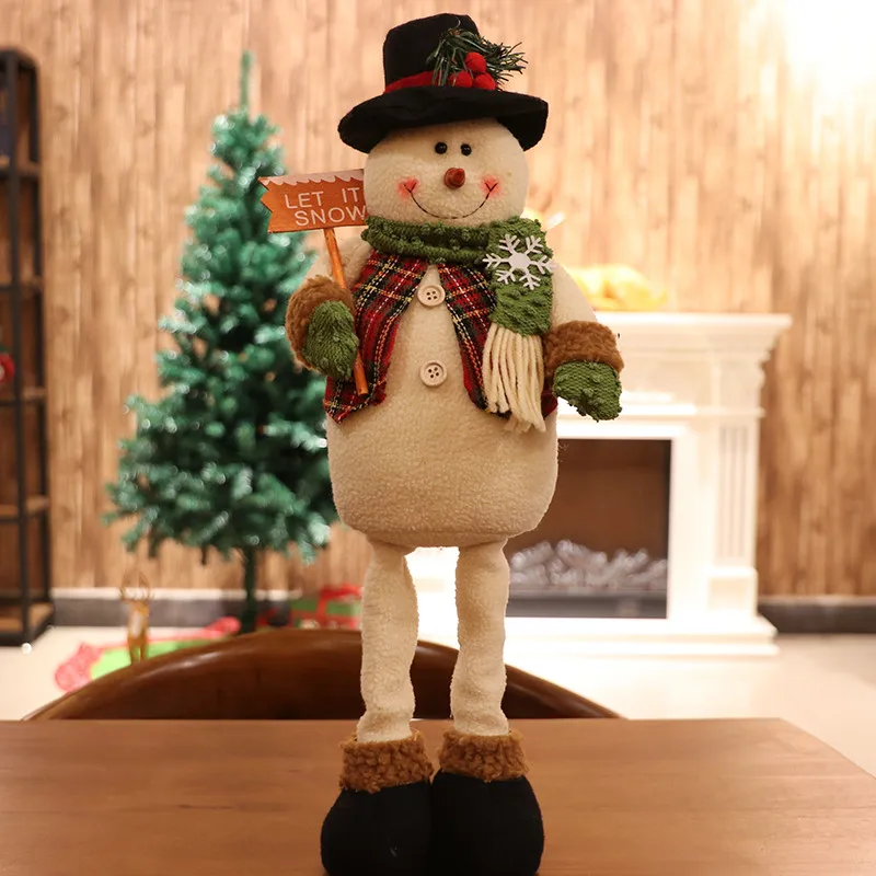 

[VIP] Retractable Santa Claus doll auspicious deer cute snowman toy Christmas gifts scene decoration ornaments home decore