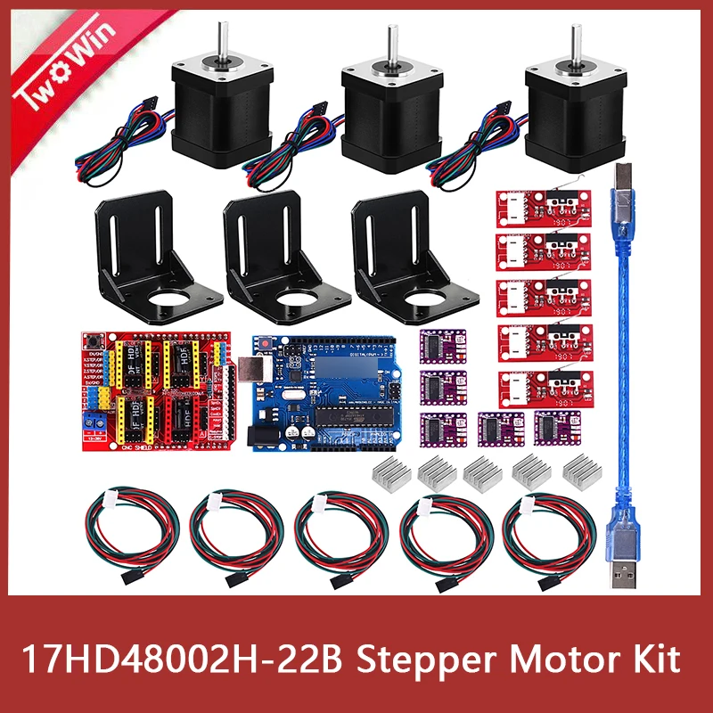 priter kit de  3d driver a4988 mais placa uno r3 mais interruptor rampas 1.4 driver de motor drv8825 mais motor nema 17 Motor de passo