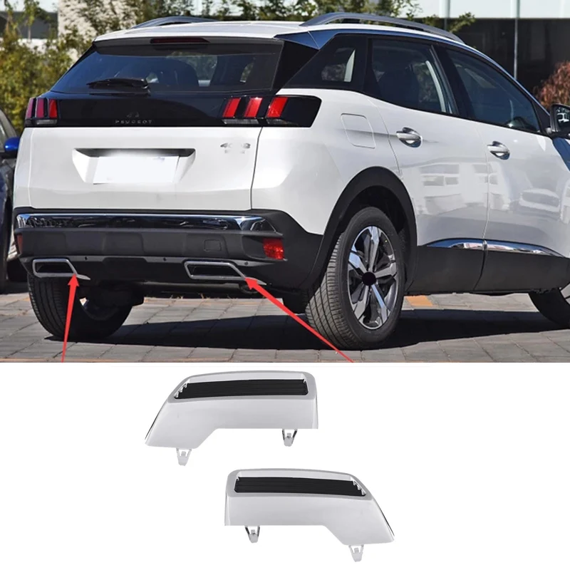 Задний глушитель выхлопной трубы для Peugeot 3008 5008 2017 2018 2019 хром|Выхлопной узел в