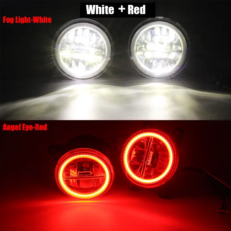 White and Red Cawanerl 2 шт. автомобильный Стайлинг H11 4000лм светодиодный противотуманный светильник+ Ангел глаз DRL 12 В для Nissan Navara D40 пикап 2005-2012 - Цвет: White and Red