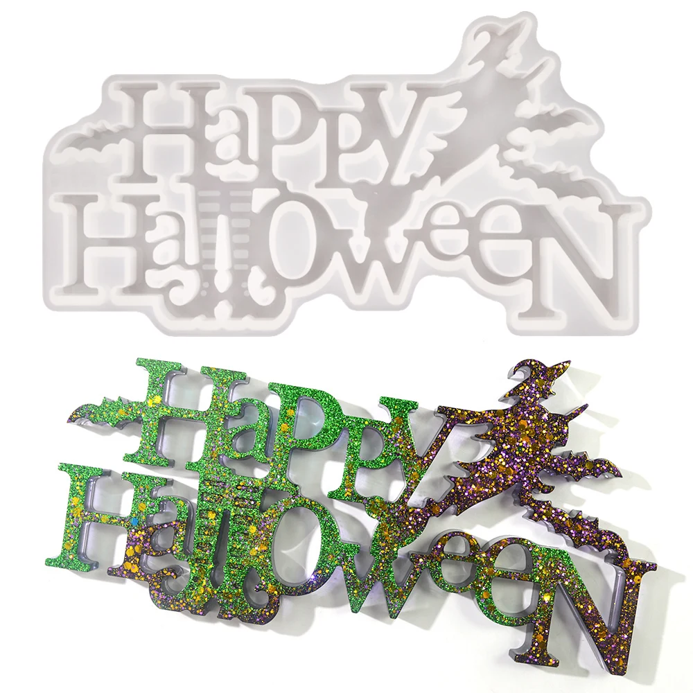 DM180 DIY Halloween Letter Silcone Mold For Resin Craft Home Decoration Silicon Mould