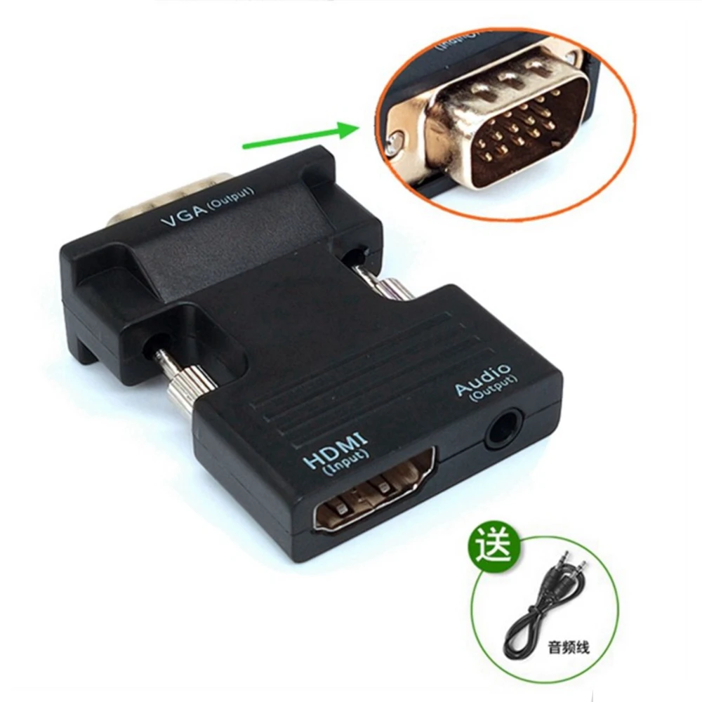 

HDMI-kompatibel Weibliche auf VGA Stecker Konverter с аудиоадаптером Unterstützung 1080P с аудиокабелем