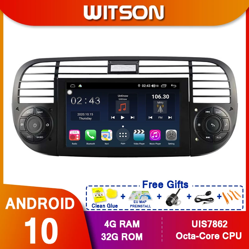 WITSON S300 Восьмиядерный аудио стерео Android 10 0 автомобильный dvd gps плеер для FIAT 500