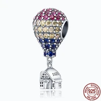 2021 new plata charms of ley silver color full zircon hot air balloon fit original pandora bracelet diy jewelry for women gift