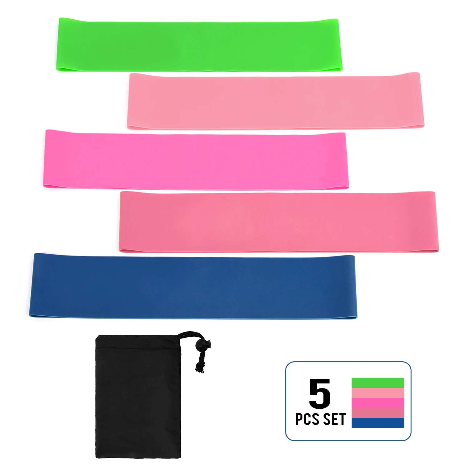 

5 PCS Sports Exercise Resistance Bands Set Elastic Fitness Band for Yoga Home Gym Training Yoga Accessories Hammock