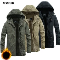 2021 new men cotton winter jacket padded mid length warm outwear snow coats windbreaker multi pocket brand jacket men parka