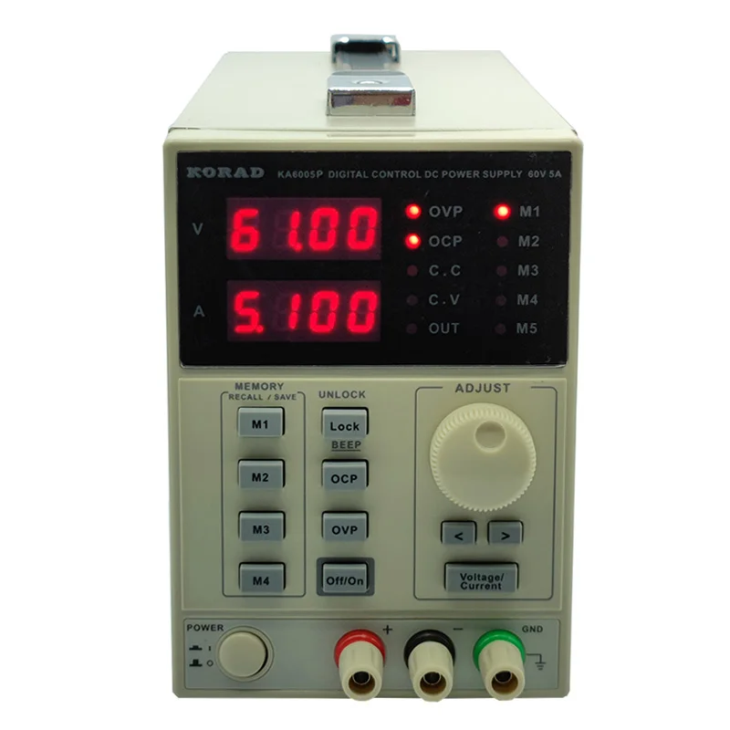 

KA6005P Programmable DC Power Supply Adjustable Voltage 0 to 60V Current 0 to 5A 0.01V 0.001A USB RS232 Data Storage