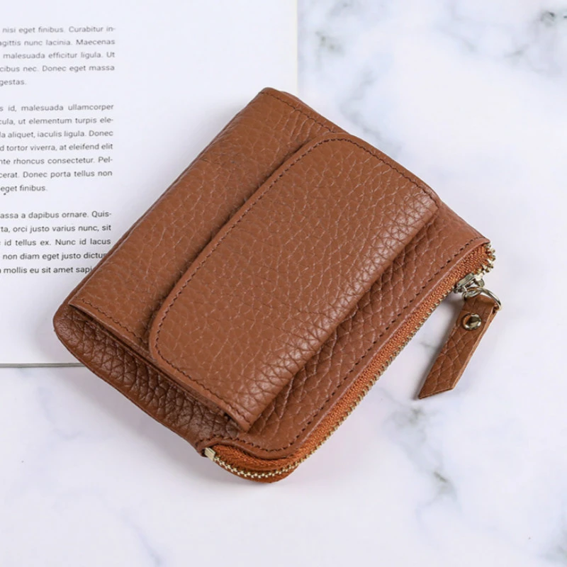 Женский кошелек из натуральной кожи GROJITOO Короткий Повседневный Кошелек на