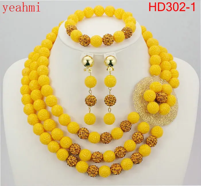 

Fashion Nigerian Coral Beads Necklace Earrings Set for Bride New African Wedding Jewelry Set Free Shipping HD302-1