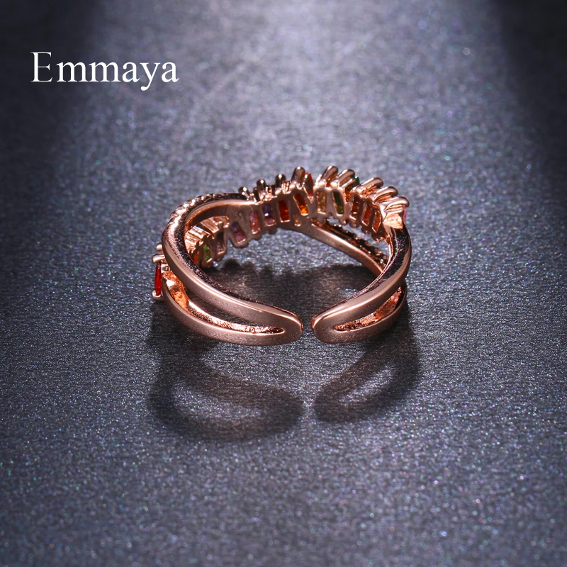 Женское кольцо с пряжкой из фианита Emmaya элегантное регулируемое вечернее цвета