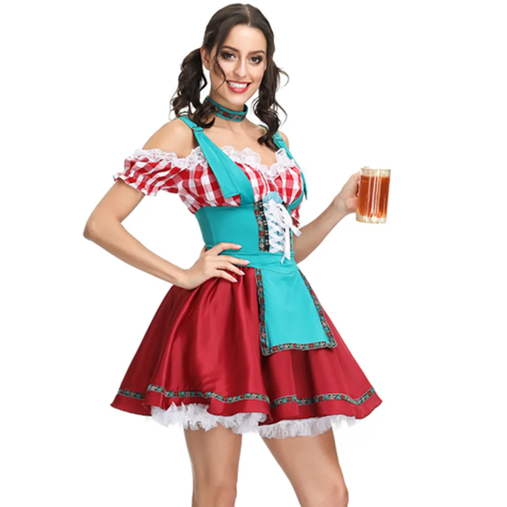 Женское немецкое платье дирндл на Октоберфест баварийский костюм Хайди пивной