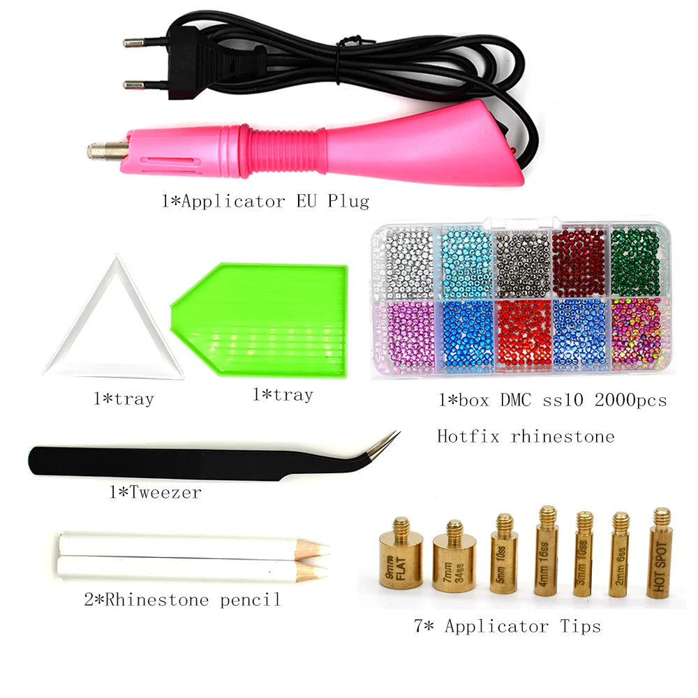 2000pc Hot fix Rhinestones Hotfix Applicator Crystal Glass Iron-on Wand Strass For Clothes Decoration | Дом и сад
