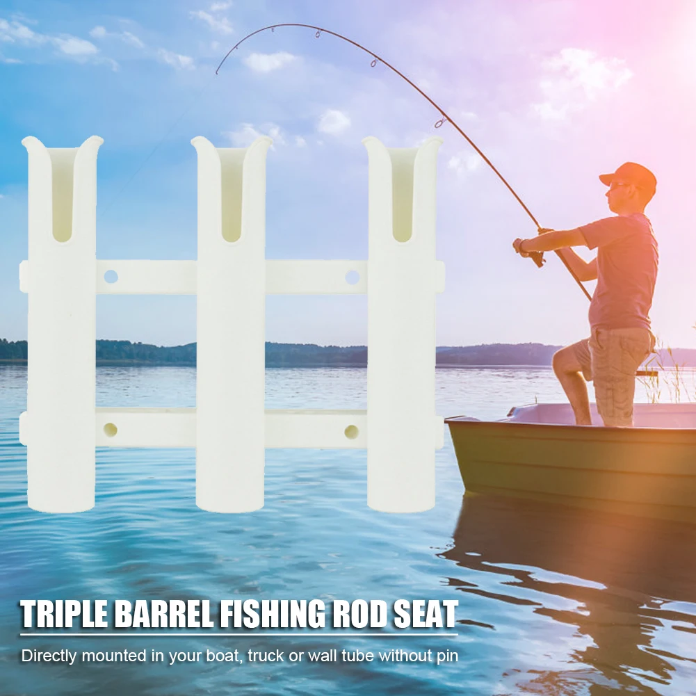 

3 Tubes Rod Rack Holder Outdoor Boat Nylon Plastic Outdoor Portable Easy Fishing Carrying Fishing Pole Support Bracket