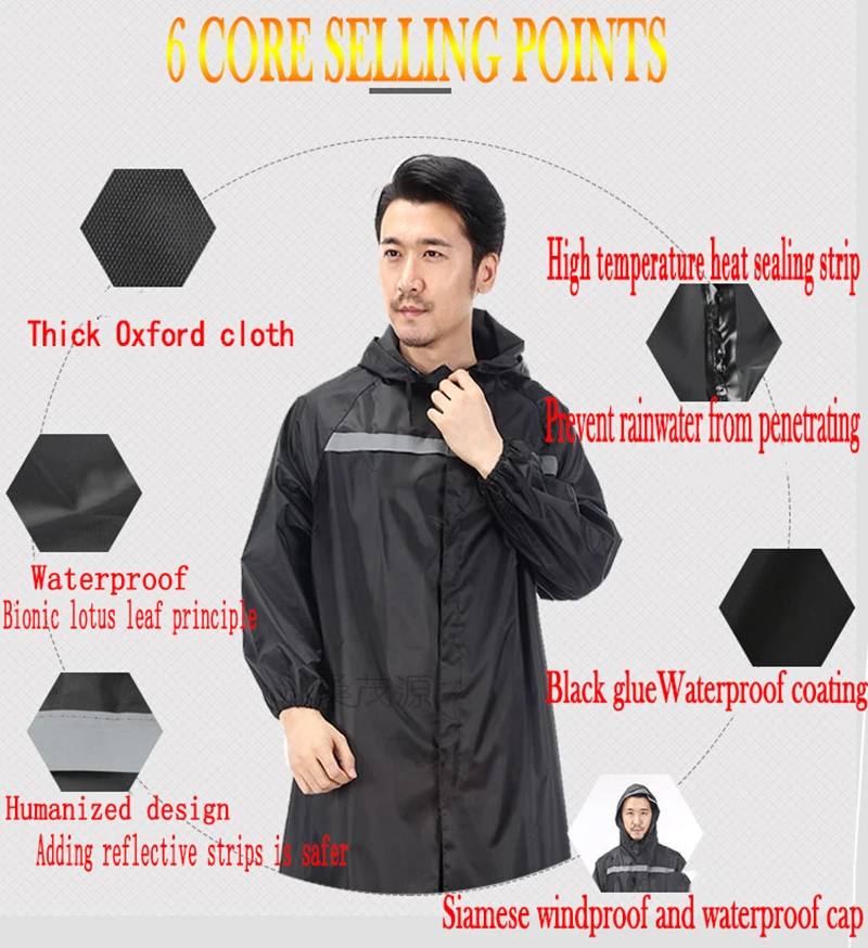 Новый высококачественный водонепроницаемый дождевик из ткани Оксфорд для