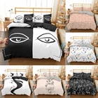 Пододеяльник с абстрактным изображением лица для взрослых, домашний текстиль, черное постельное белье с 3D принтом, 23 комплектов постельного белья, двуспальная кровать, большой размер 200x200