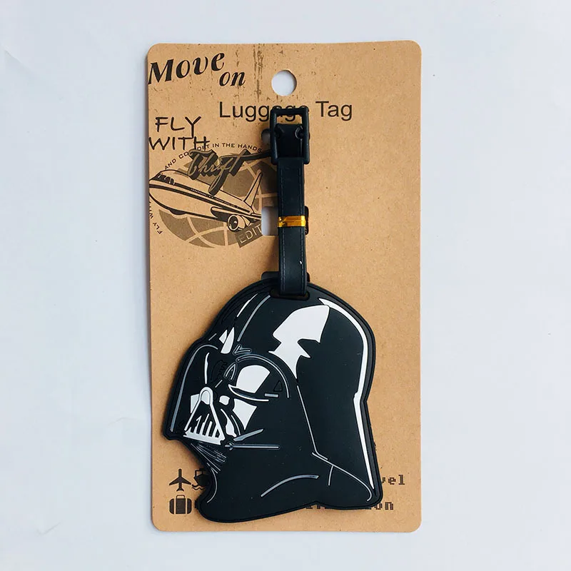 Звездные войны черный рыцарь ПВХ брелок Wookiees Штурмовик персонализированные мягкие резиновые багажные бирки посадочный талон сумка бирки Висячие - Цвет: 6
