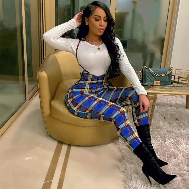 2021 Women Casual Fashion Two Piece Set Spaghetti Straps Jumpsuit Long Sleeve T Shirt Top Print Active Rompers Suit Outfits