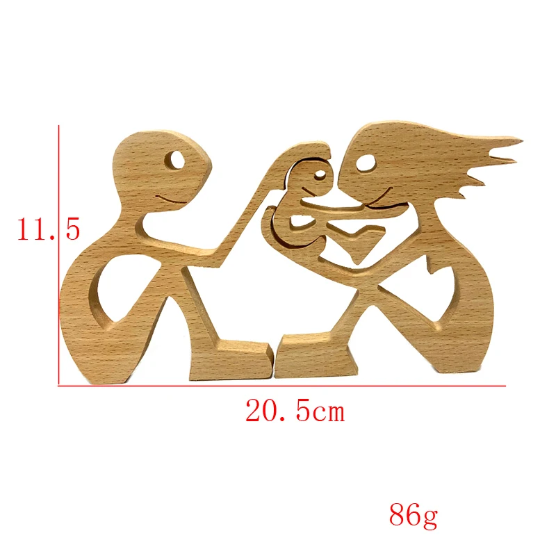 

Couples Wood Carving Ornaments Decorat Home Decor Figurine Table Sculptures