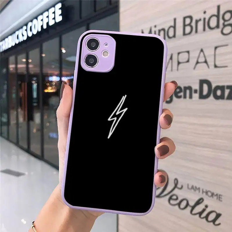 

art line simple flower Phone Case Matte transparent For Purple iPhone 12 Mini 11 Pro XR XS Max 7 8 Plus X Back Cover