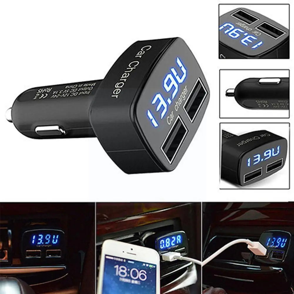 

Car Electronics Car Charger Cable Adapter Socket 3.1a Charger Dual Display Temperature Usb Charger Car Practical I3p9