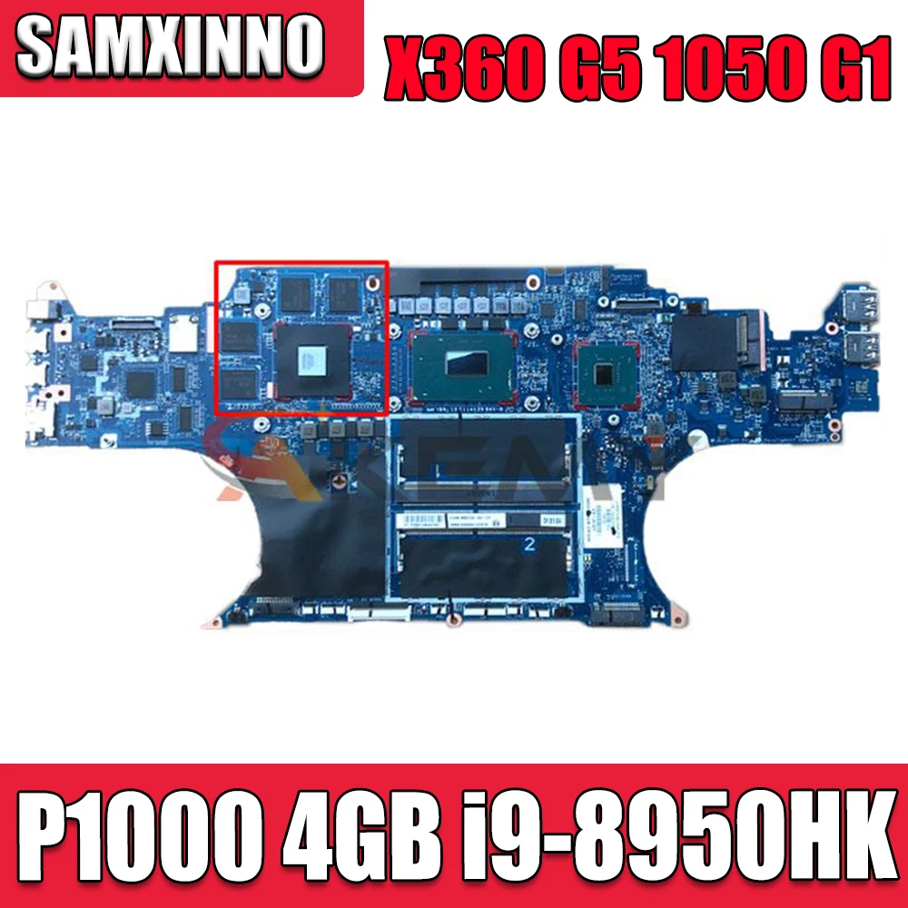 

Материнская плата Akemy DA0XW1MBAI0, материнская плата для ноутбука, с P1000, 4 Гб, GPU i9-8950HK, для HP ZBOOK X360, G5, 1050 G1, материнская плата для ноутбука