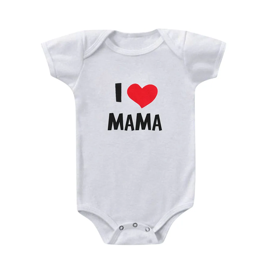 Боди для новорожденных одежда с надписью I Love Mama и боди короткими рукавами