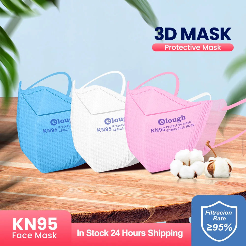 

Elough Mascarillas Spray KN95 3D Mask 20-100 PCS FFP2 4 Layers Reuseable masque faciales mascarilla infantil fpp2 homologada