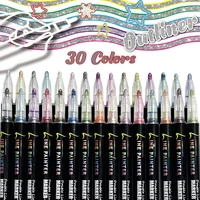 30 color outline marker pen double line outline pen art marker pen diy graffiti highlighter scrapbook bullet diary poster card