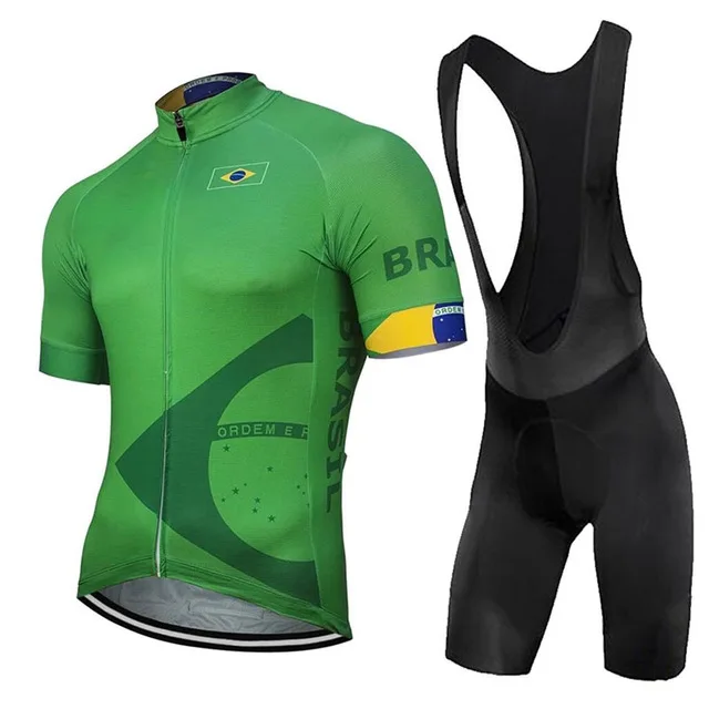 

Pro Cycling Brazil Triathlon Men's Cycling Jersey Set Cycling Mountain Bike Maillot Ciclismo Professional Team Cycling Jersey