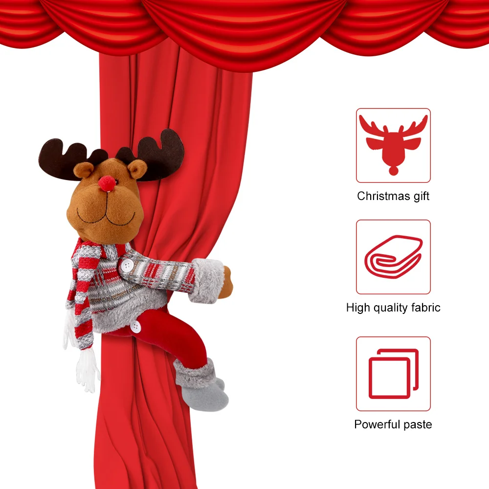 Рождественское украшение занавеска с пряжкой мультяшное для отеля ресторана