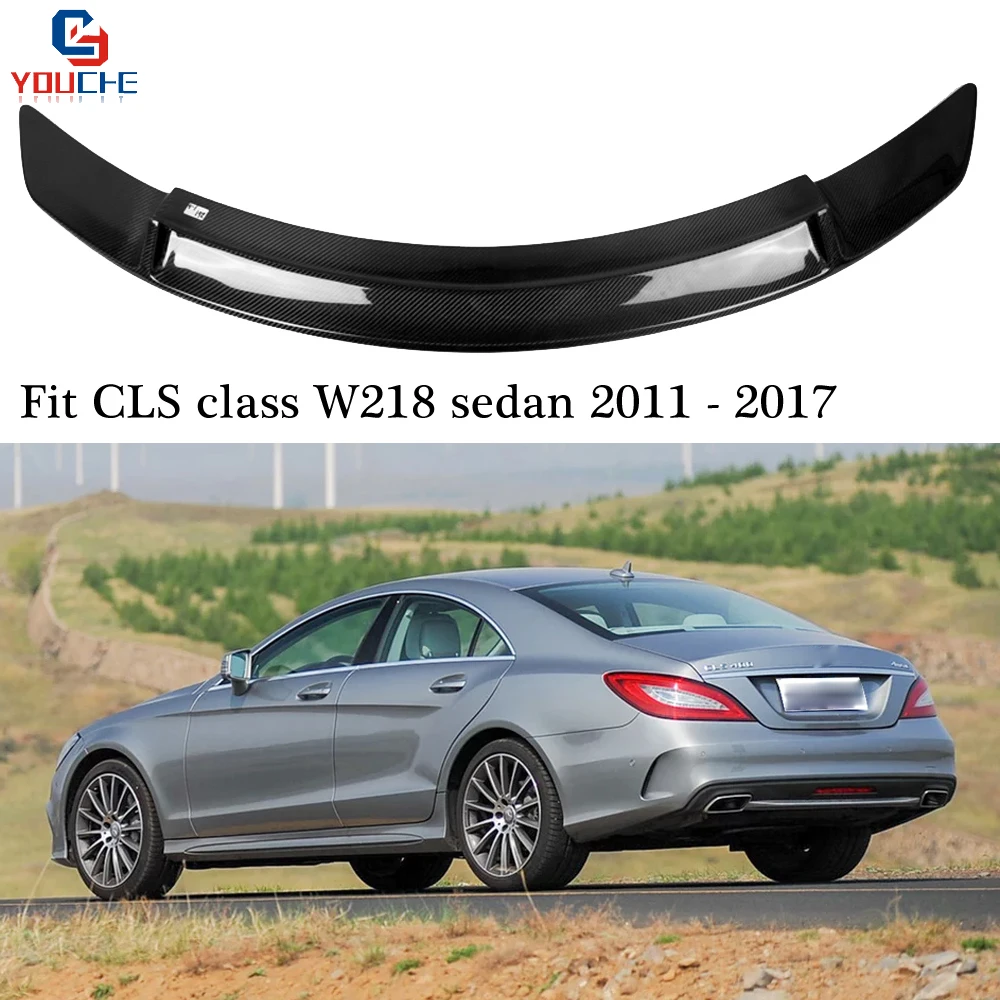 RT Стиль углеродного волокна задний спойлер крыло для Mercedes W218 CLS класс C218 2011- седан CLS350 CLS400 CLS500 загрузки губы