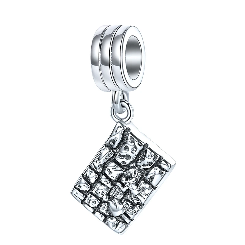 100% Стерлинговое Серебро 925 пробы прямоугольная подвеска с бусинами настенный