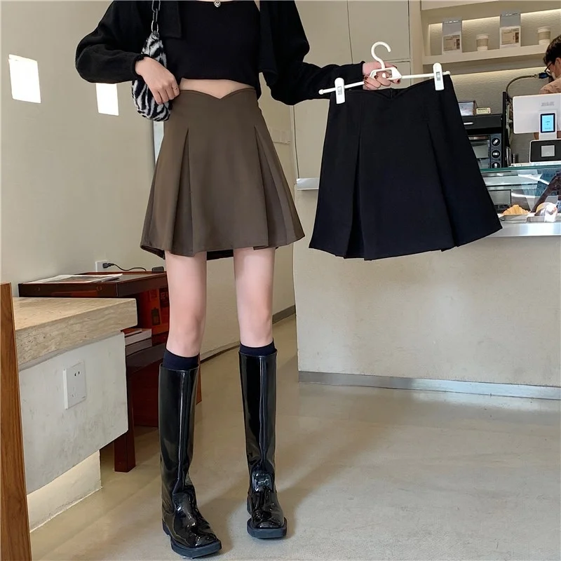 Юбка-трапеция весна-осень 2021 Новая женская плиссированная короткая юбка из