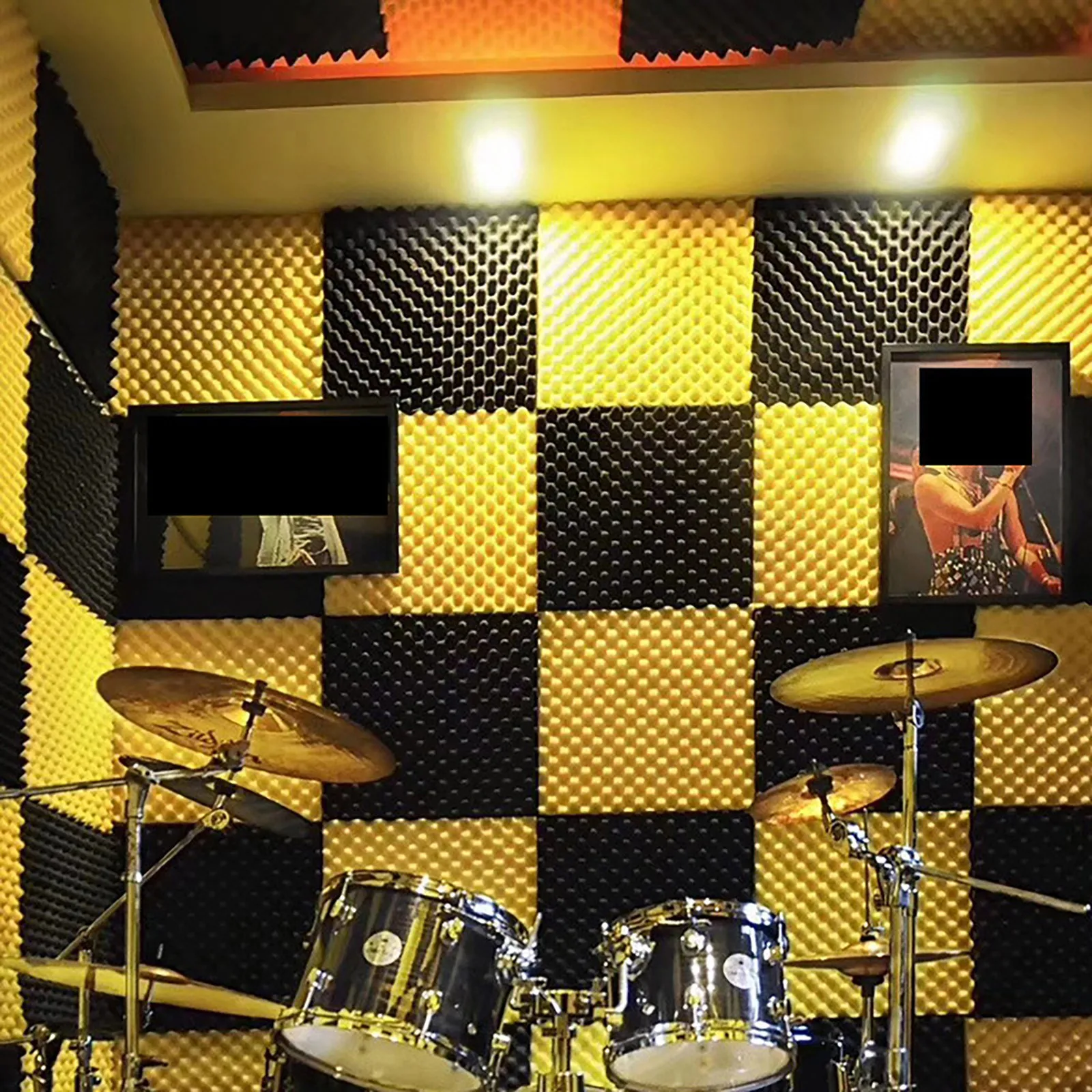 

6 Pcs Acoustic Studio Absorption Foam Panel Broadband Sound Absorber Periodic Groove Structure Sound Proof Foam Panels