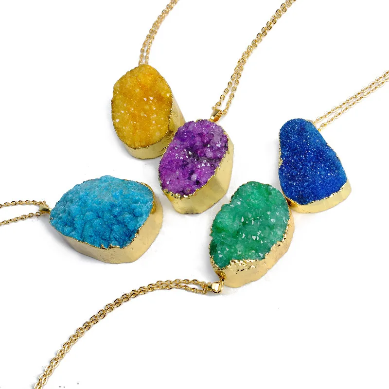 Нерегулярные необработанные камни Фиолетовый Кулон синий кристалл Пномпень