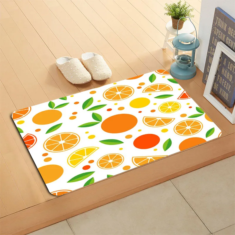 

Custom Fruit Pattern Doormat Floor/Bath/Kitchen Mat Flannel Sponge Fabric 3D Printed Shaggy Custom Decoration For Bedroom