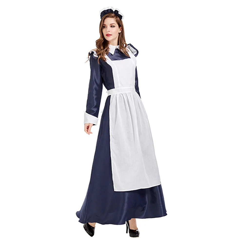 

British Style Maid Dress Long Dress Cosplay Costume Halloween Party Suit