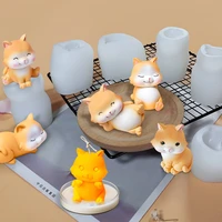 3d cat silicone mousse cake chocolate mold cute pets diy aromatherapy candle tool cake decoration accessories easy demoulding