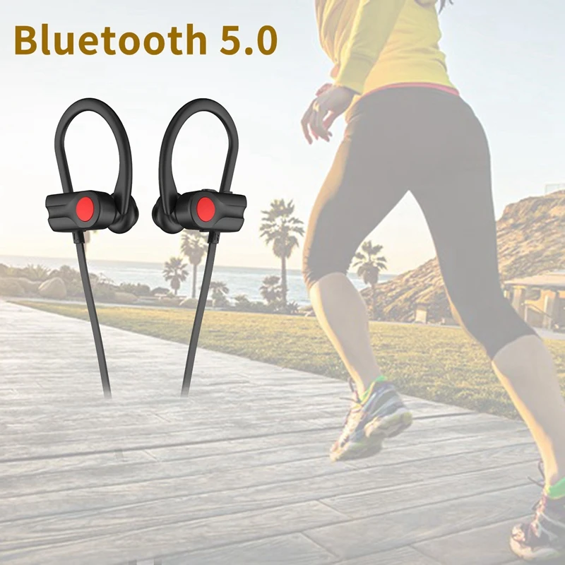 Беспроводные спортивные наушники Bluetooth водонепроницаемые Ipx7 Hd стерео