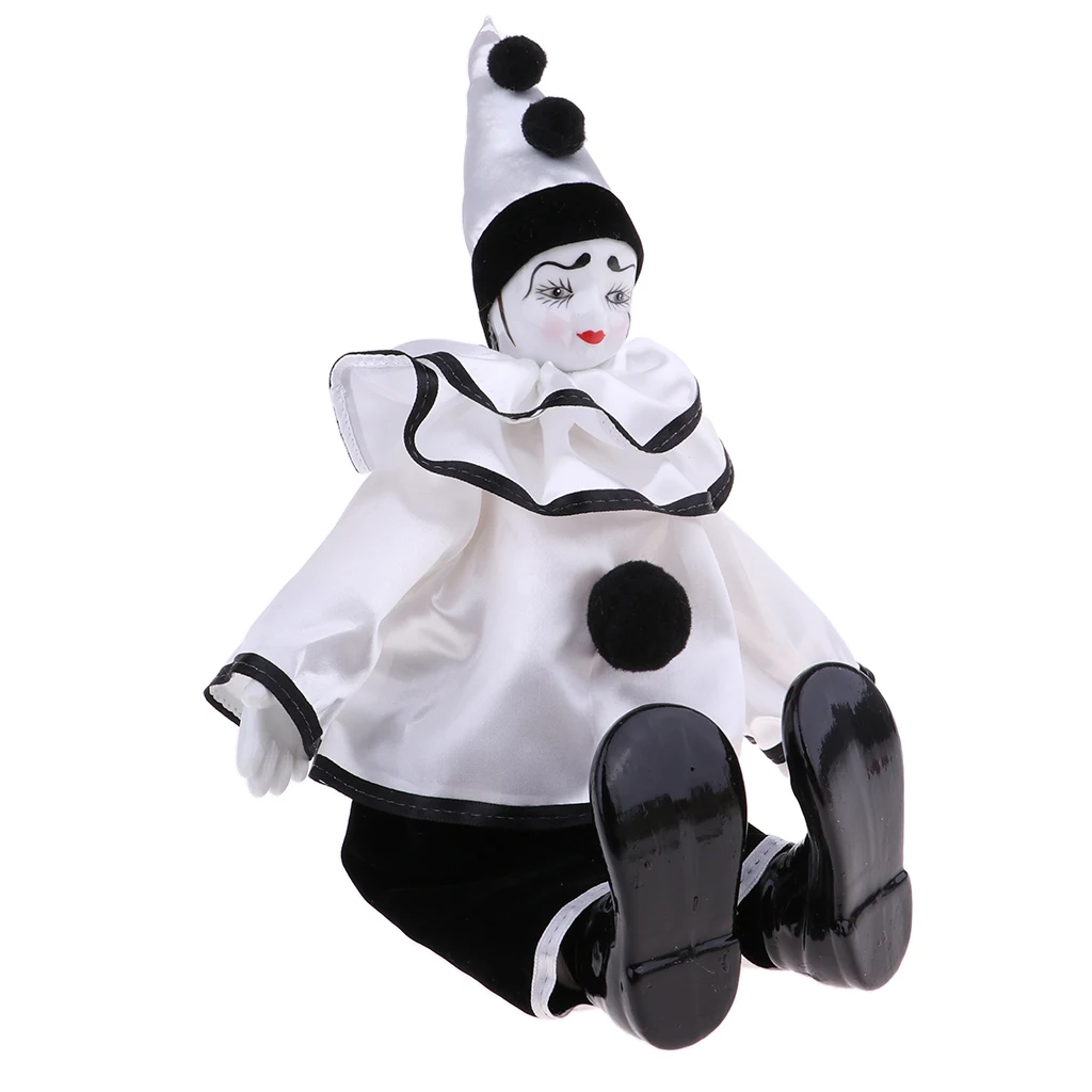 

38cm Lovely Smiling Porcelain Clown Doll For Kids Birthday Gifts Halloween Christmas Table Decoration #4