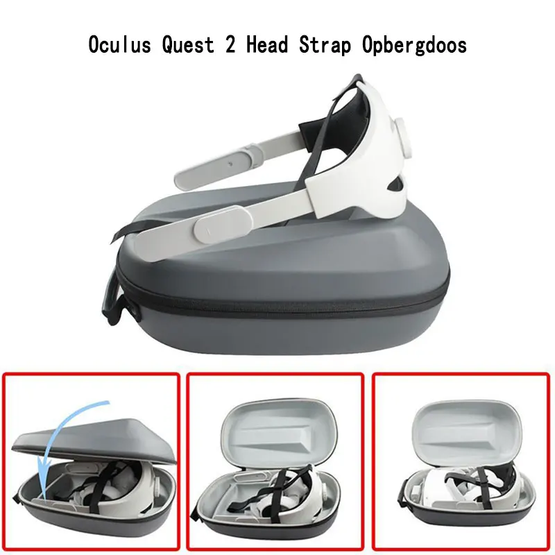 

2in1 Voor Oculus Quest 2 Head Strap Opbergdoos Portable Dragen Beschermende Storage Case Met Gaming Headsets Vr Accessoires