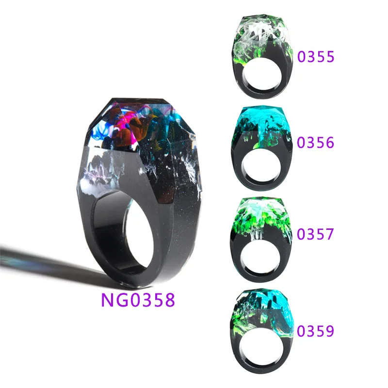 Кольцо из смолы и дерева для мужчин женщин украшение ручной работы в виде сухого