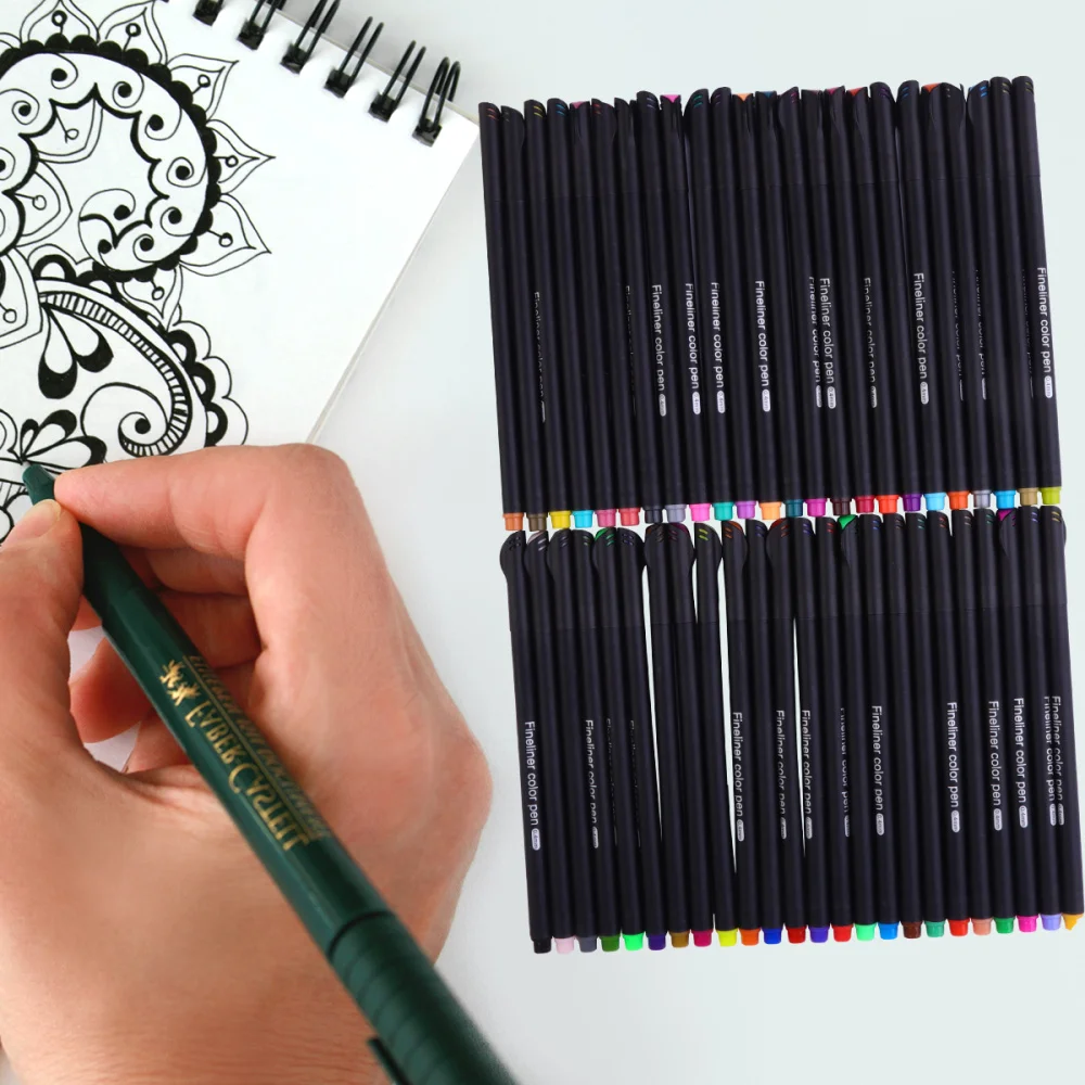 

48pcs 0.4mm Colorful Neutral Marker Pen Hook Line Pen for School Office